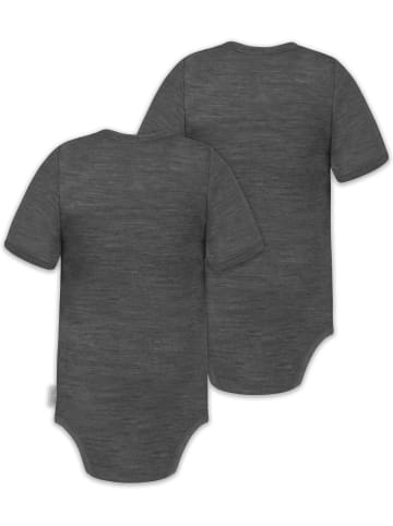 Normani Outdoor Sports 2x Baby Merino Kurzarm Body in Anthrazit