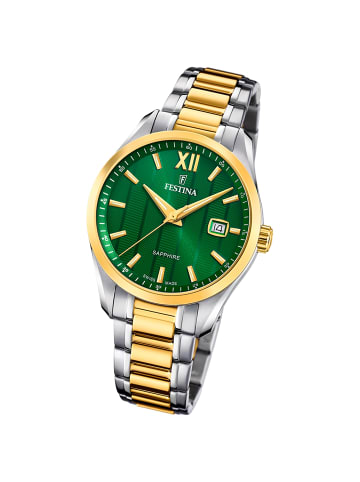 Festina Analog-Armbanduhr Festina Swiss Made silber, gold mittel (ca. 37,5mm)