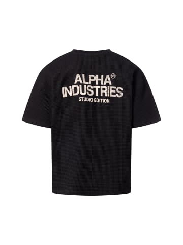Alpha Industries T-Shirt Studio Waffle in schwarz