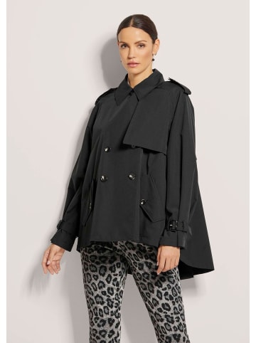 MADELEINE Oversized Kurztrench mit Raglanärmeln in schwarz