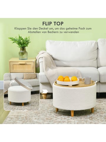 HOMCOM Sitzhocker-56L x 56L x 42Hcm-Weiß