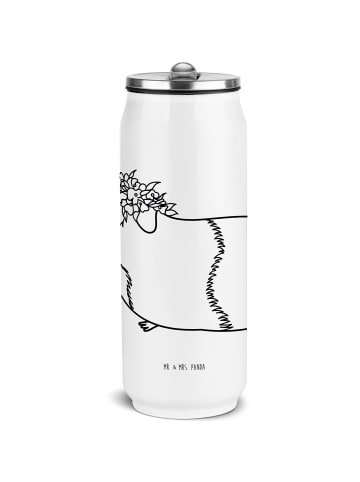 Mr. & Mrs. Panda Trinkflasche Meerschweinchen Weisheit ohne Spruch in Weiß