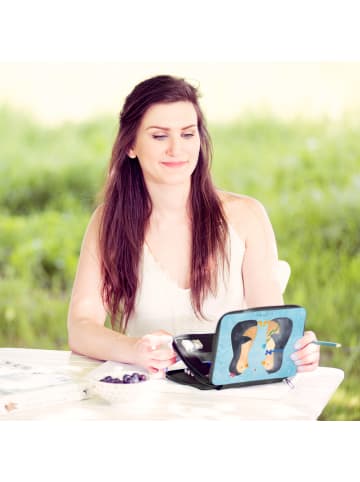 Mr. & Mrs. Panda Stifteetui Pinguin Pärchen ohne Spruch in Eisblau