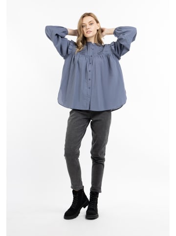 DreiMaster Damen Langarmbluse in Graublau