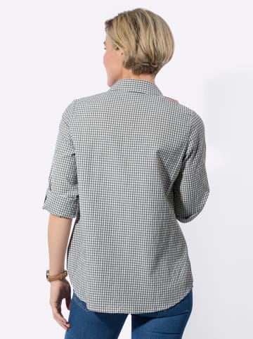 WITT WEIDEN Longbluse in khaki-weiß-kariert