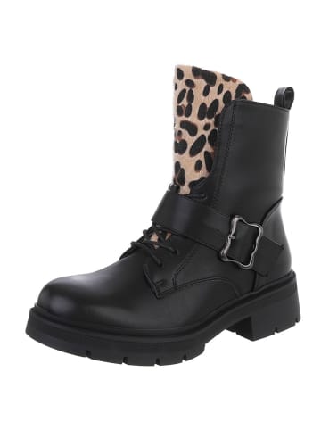 Ital-Design High Heel in Schwarz und Leo