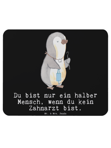 Mr. & Mrs. Panda Mauspad Zahnarzt Herz mit Spruch in Schwarz