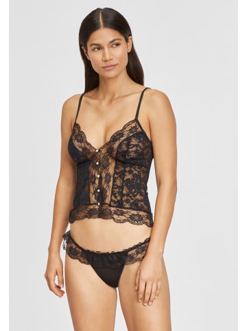 PETITE FLEUR GOLD Spitzentop in schwarz