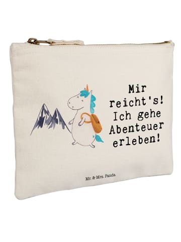 Mr. & Mrs. Panda Schminktasche Einhorn Bergsteiger mit Spruch in Weiß