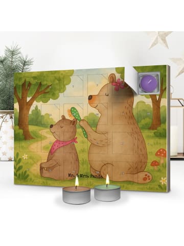 Mr. & Mrs. Panda Kerzen Adventskalender Bär Kind Design ohne Spruch in Weiß
