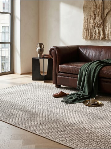 KADIMA DESIGN Flachwebteppich mit feiner Gewebestruktur und robustem Webrücken in Beige