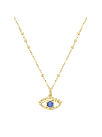 Glanzstücke München Halskette Allsehendes Auge aus Sterling Silber mit Zirkonia in gelbgold