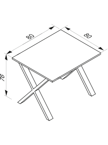 ebuy24 Esstisch XonaX 80x80cm Weiß 80 x 80 cm