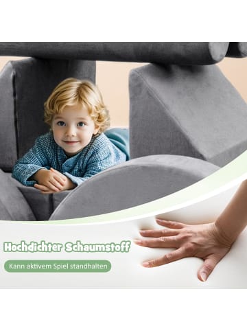 COSTWAY 14 teiliges modulares Kindersofa in Grau