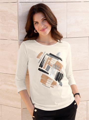 Sieh an! 3/4-Arm-Shirt in ecru-camel