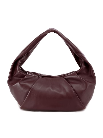 Les Visionnaires Greta Essential Schultertasche Leder 43 cm in aubergine