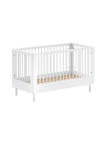 58 aufm Kessel JUNIORBETT SET 70x140 Keeley Buche Weiß Holz Kommode Komfort Stabil
