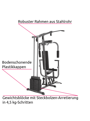 tectake Kraftstation Hulk 160 x 98 x 203 cm, schwarz