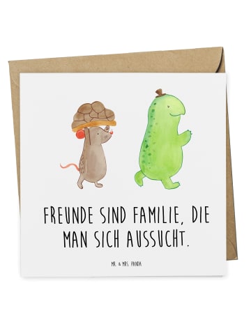 Mr. & Mrs. Panda Gutschein Freundschaftstag Freunde mit Spruch in Weiß