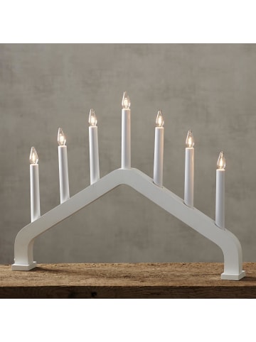 STAR Trading 7-flammiger Lichterbogen ,House', warmweiß, Holz, weiß