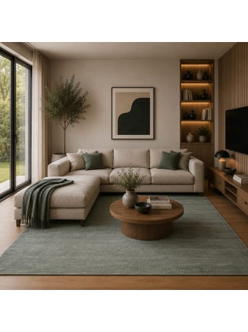Schöner Wohnen Kollektion Kurzflorteppich ISALIE 1 in Grün