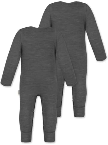 Normani Outdoor Sports Normani Outdoor Sports 2er Pack Baby Merino Strampler „Waverly" in Anthrazit