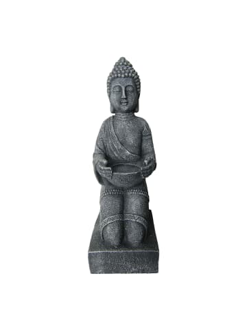 relaxdays Buddha Figur in Grau - (H)43 cm