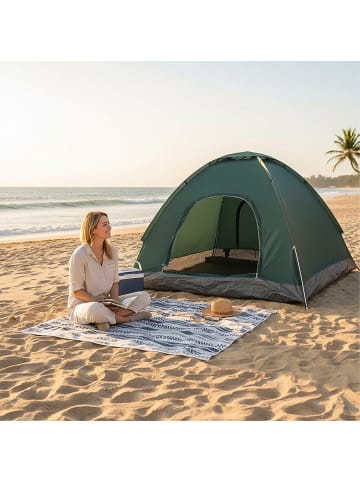 relaxdays Popup Strandzelt in Grün - (B)200 x (H)135 x (T)200 cm