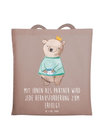 Mr. & Mrs. Panda Schultasche Erfolgreiche Geschäftspartner mit S... in Braun Pastell