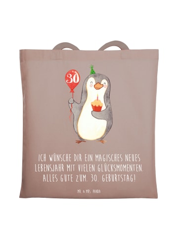 Mr. & Mrs. Panda Beutel 30. Geburtstag Pinguin Luftballon mit Sp... in Braun Pastell