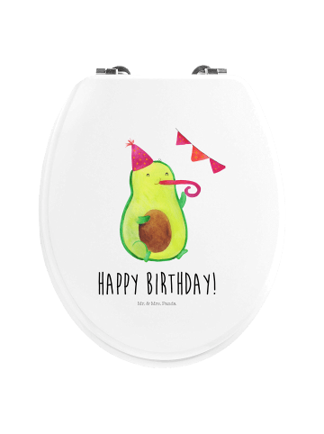 Mr. & Mrs. Panda Motiv WC Sitz Avocado Geburtstag mit Spruch in Weiß