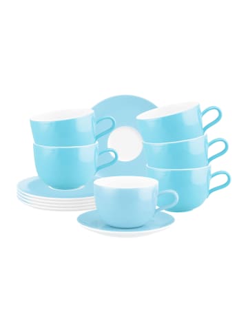 6er Set Milchkaffeetassen mit Untertassen Liberty Pure Colors in 380 ml