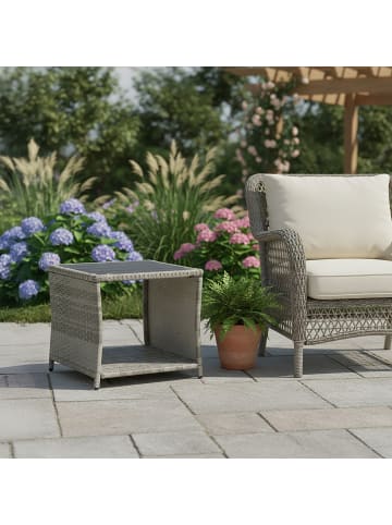 relaxdays Balkontisch in Grau - (B)45 x (H)40 x (T)45 cm