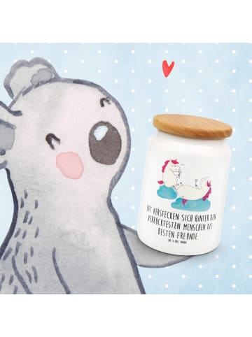 Mr. & Mrs. Panda Vorratsdose Einhorn Sekt mit Spruch in Weiß