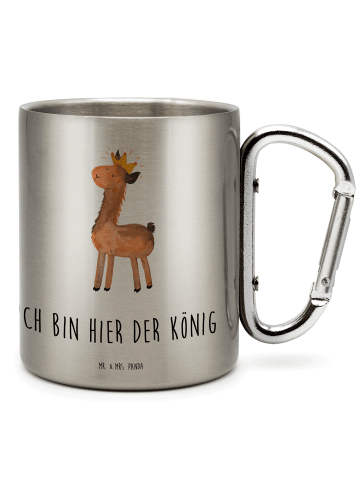 Mr. & Mrs. Panda Thermobecher Lama König mit Spruch in Silber