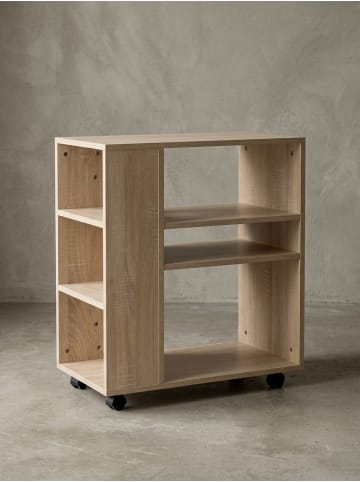 KADIMA DESIGN Regal WL5.695 60x35x75 cm Regalwagen mit Rollen Holz, Schmales in Sonoma