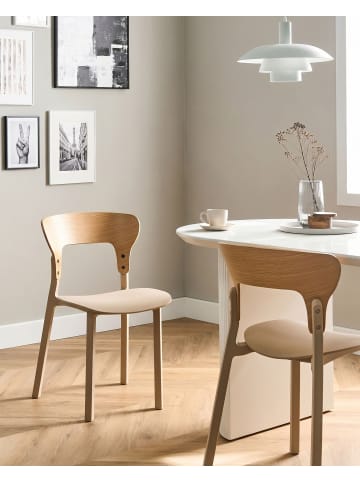 Beliani 2er-Set Esszimmerstuhl WALDEN in Beige/Braun