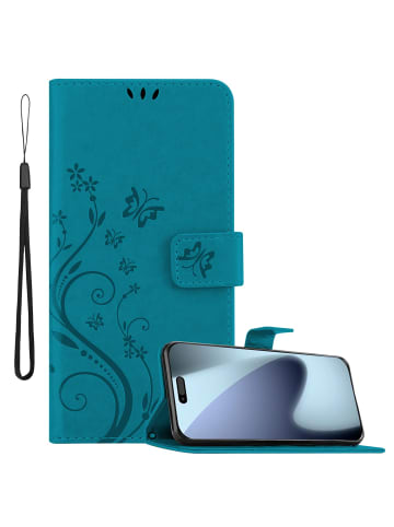 cadorabo Hülle für iPhone 17 PRO Blumen Design in Floral Blau