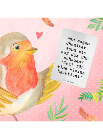 Mr. & Mrs. Panda Beileidskarte Spruch Chemiker Reaktion mit Spruch in Weiß