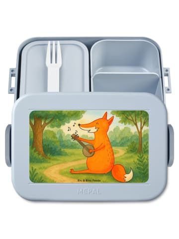 Mr. & Mrs. Panda Bentobox Fuchs Gitarre Design ohne Spruch in Blau Pastell