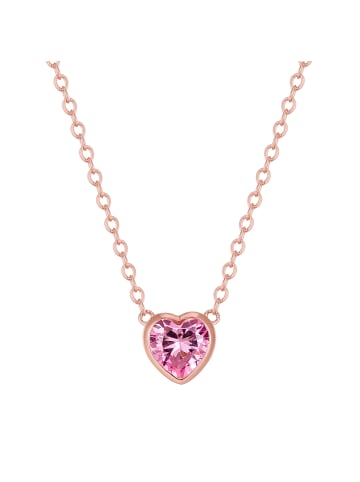 Trilani Halskette Herz aus Sterling Silber mit Zirkonia in roségold