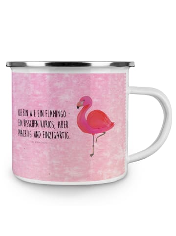 Mr. & Mrs. Panda Kaffeebecher Flamingo Classic mit Spruch in Aquarell Pink