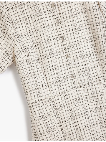 KOTON Kleid in Weiß Gemustert