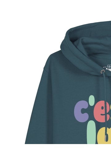 wat? Apparel Sweatshirt c'est la vie in Petrol