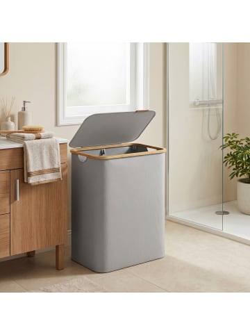 SONGMICS Wäschekorb Roxanne in Grau - (B)38.5 x (H)70.5 x (T)52 cm