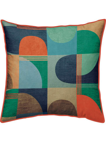 Erwin Müller Nicky-Velours, Samt Kissenhülle in koralle-blau