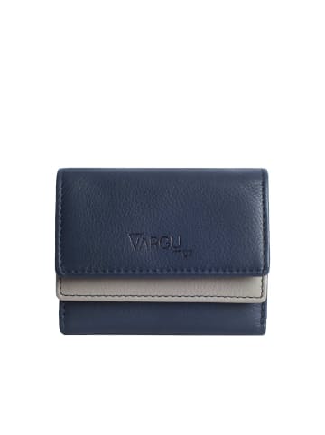VARGU Echtleder Geldbörse MELQUIN 1 in navy-grey