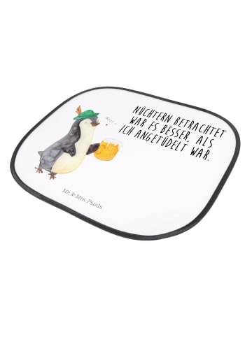 Mr. & Mrs. Panda Autofenster Sonnenschutz Pinguin Bier mit Spruch in Weiß