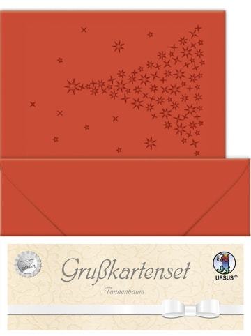 Buntpapierfabrik Ludwig Bähr Doppelkarte A6 gelasert + Kuvert Packung mit 5 Sets Tannenbaum ...