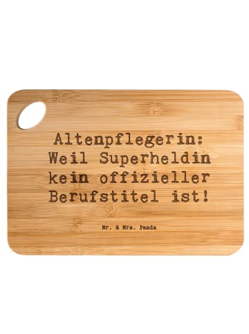 Mr. & Mrs. Panda Servierbrett Spruch Altenpflegerin Superheld mi... in Braun